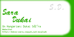 sara dukai business card